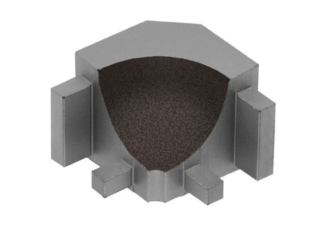 Schluter - DILEX-AHK Coin intérieur 90° avec un radius de 3/8" (10 mm) - aluminium anthracite foncé
