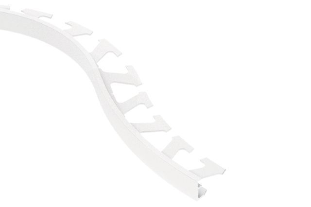 Schluter - JOLLY Profilé radius de bordure de mur - aluminium blanc mat 1/2" (12.5 mm) x 8' 2-1/2"
