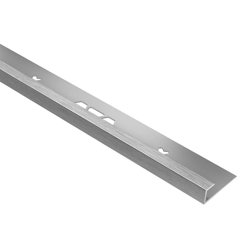 Schluter - VINPRO-S Profilé de bordure pour revêtement de vinyle - aluminium anodisé chrome brossé 1/4" (6 mm) x 8' 2-1/2"