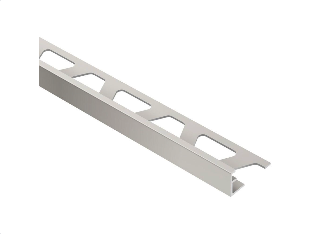 Schluter - 3/8" (10 mm) x 8' 2-1/2" - SCHIENE Matte Nickel Anodized Aluminum Wall/Floor Edging Profile (A100AT)