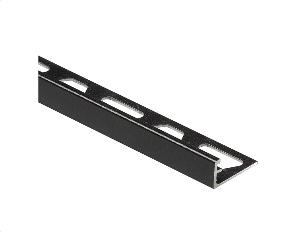 Schluter - 3/8" (10 mm) x 8' 2-1/2" - SCHIENE Matte black aluminum wall edge profile (A100MGS)