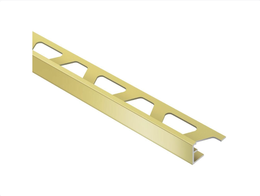 Schluter - 1/2" (12.5 mm) x 8' 2-1/2" - SCHIENE Matte brass anodized aluminum wall/floor edge profile (A125AM)