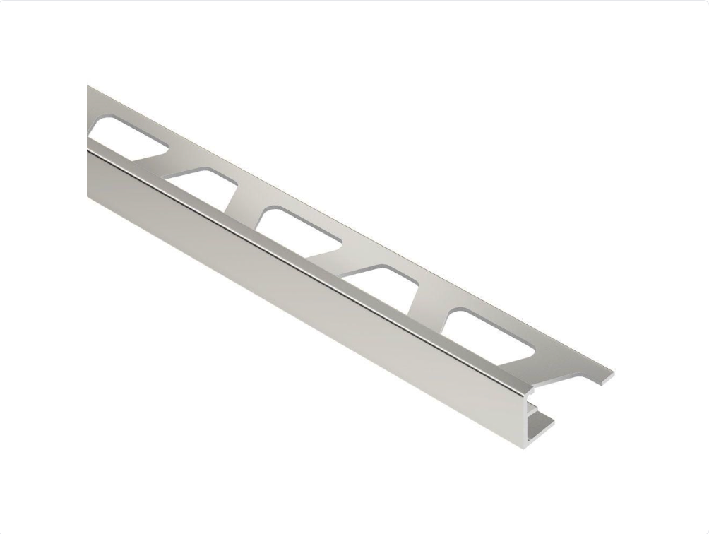 Schluter - 1/2" (12.5 mm) x 8' 2-1/2" - SCHIENE Polished Nickel Anodized Aluminum Wall/Floor Edging Profile (A125ATG)