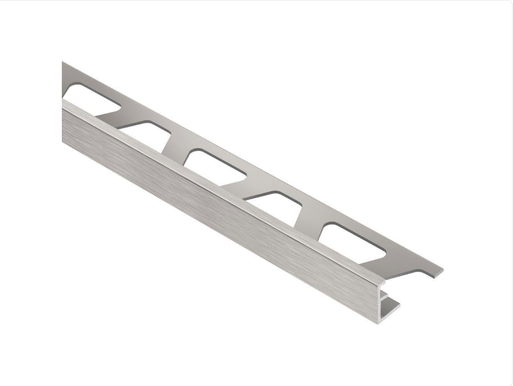 Schluter - 1/2" (12.5 mm) x 8' 2-1/2" - SCHIENE Brushed nickel anodized aluminum wall/floor edge profile (A125ATGB)