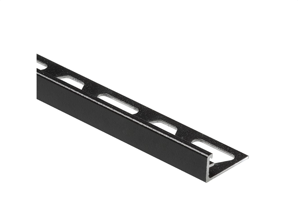 Schluter - 1/2" (12.5 mm) x 8' 2-1/2" - SCHIENE Matte black aluminum wall edge profile (A125MGS)