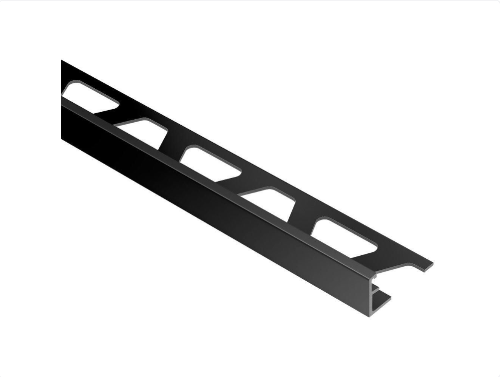 Schluter - 5/16" (8 mm) x 8' 2-1/2" - SCHIENE Gloss Black Anodized Aluminum Wall/Floor Edging Profile (A80AGSG)