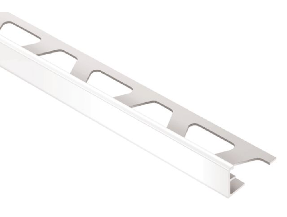 Schluter - 1/2" (12.5 mm) x 8' 2 1/2" - JOLLY-P Wall edge profile - Bright white PVC plastic (BW125)