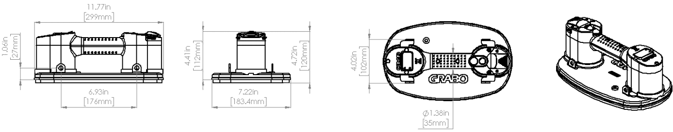 GRABO GP-1LI-FB-1S-HC - Ventouse électrique PRO-Lifter 20