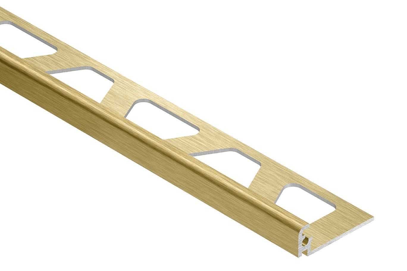Schluter - JOLLY Moulure de bordure de mur Aluminium anodisé Laiton brossé 3/8" (10 mm) x 8' 2-1/2"