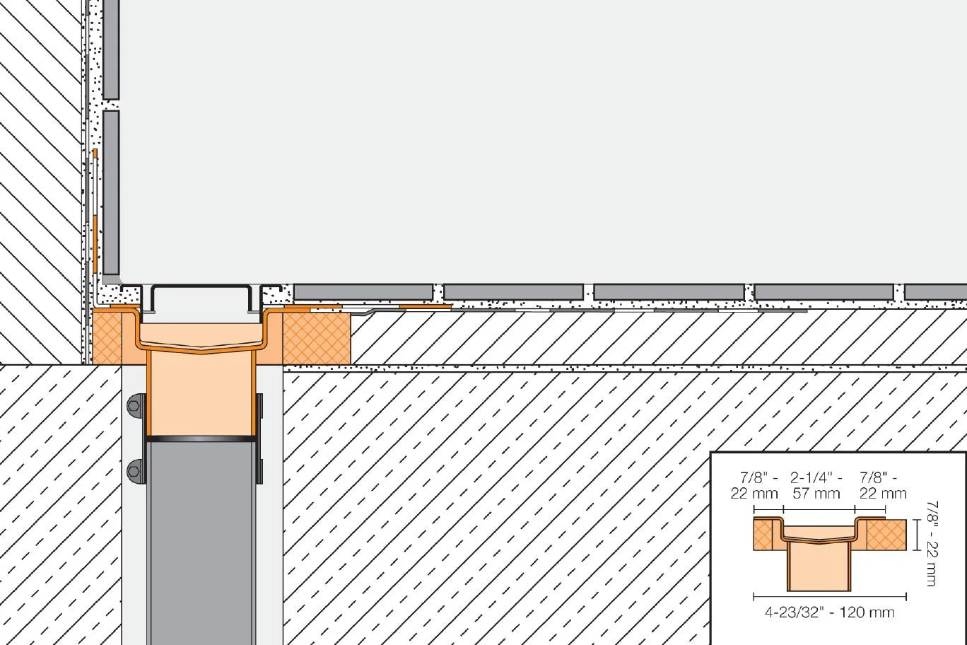 KL1VO60E80 - 31-1/2" - Schluter KERDI-LINE Ensemble de caniveau décentré de drain linéaire