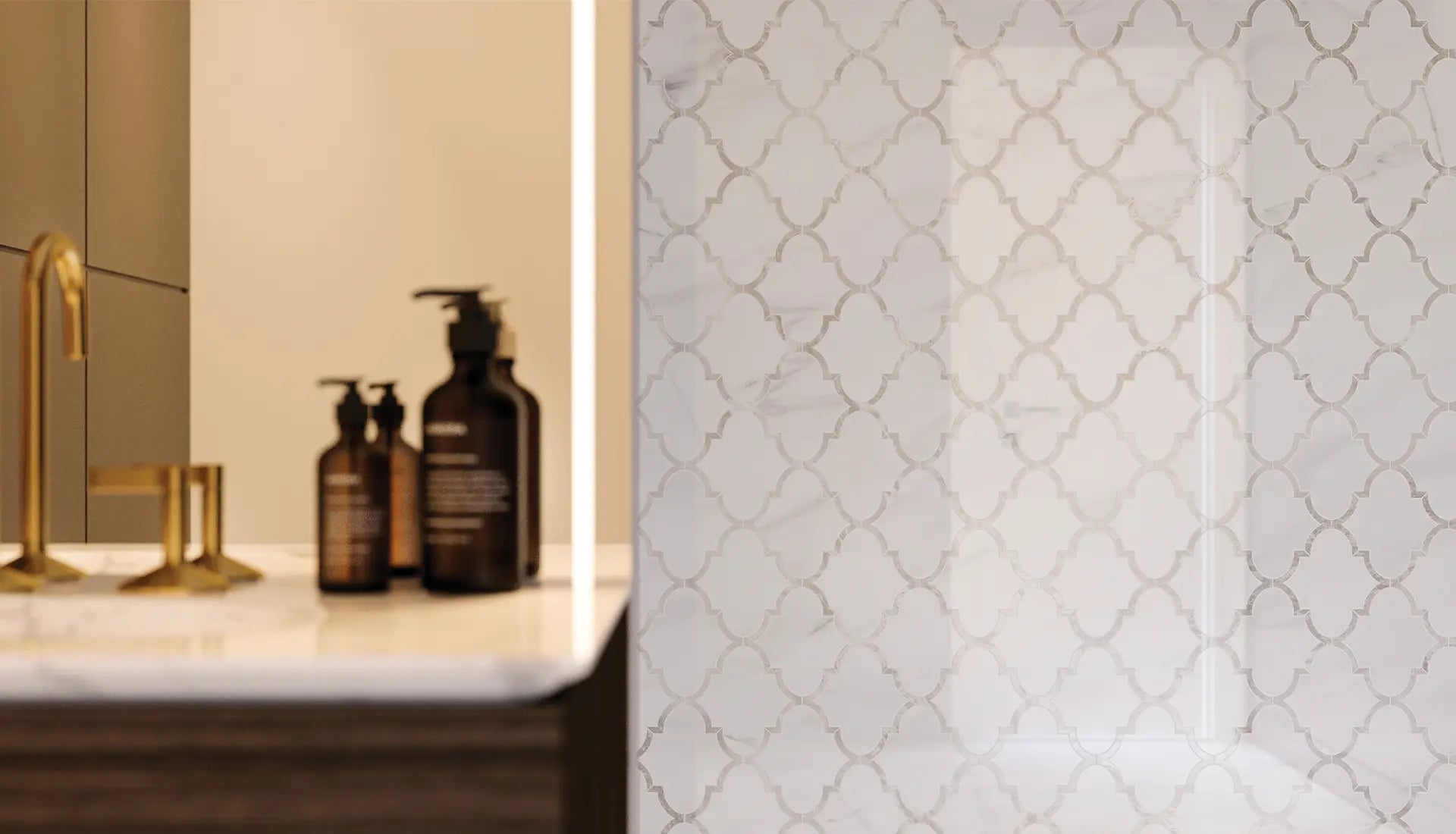 Mayfair Volakas Grigio Mosaic - Arabesque