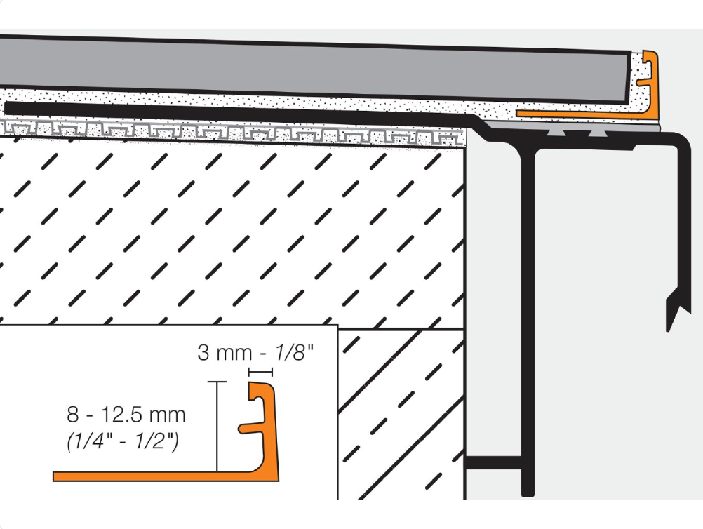 Schluter - 1/2" (12.5 mm) x 8' 2-1/2" - SCHIENE Profilé de bordure de mur/plancher aluminium anodisé noir brillant (A125AGSG)