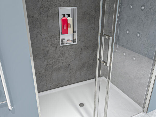 Fusion - 12" x 24" - Shower Niche Black Stainless Steel 