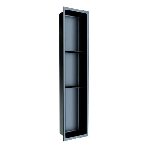 Fusion - 12" x 24" - Shower Niche Black Stainless Steel 