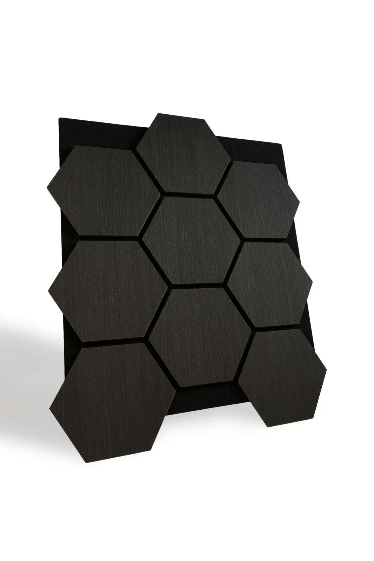 Panneau acoustique hexagones en chêne noir