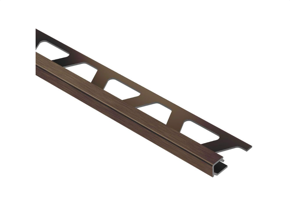 Schluter - 3/8" (10 mm) x 8' 2-1/2" - QUADEC Square edge profile - brushed antique bronze anodized aluminum (Q100ABGB)