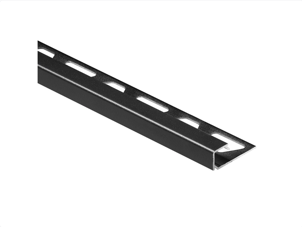 Schluter - 3/8" (10 mm) x 8' 2-1/2" - QUADEC Square edge profile - matte black aluminum (Q100MGS)