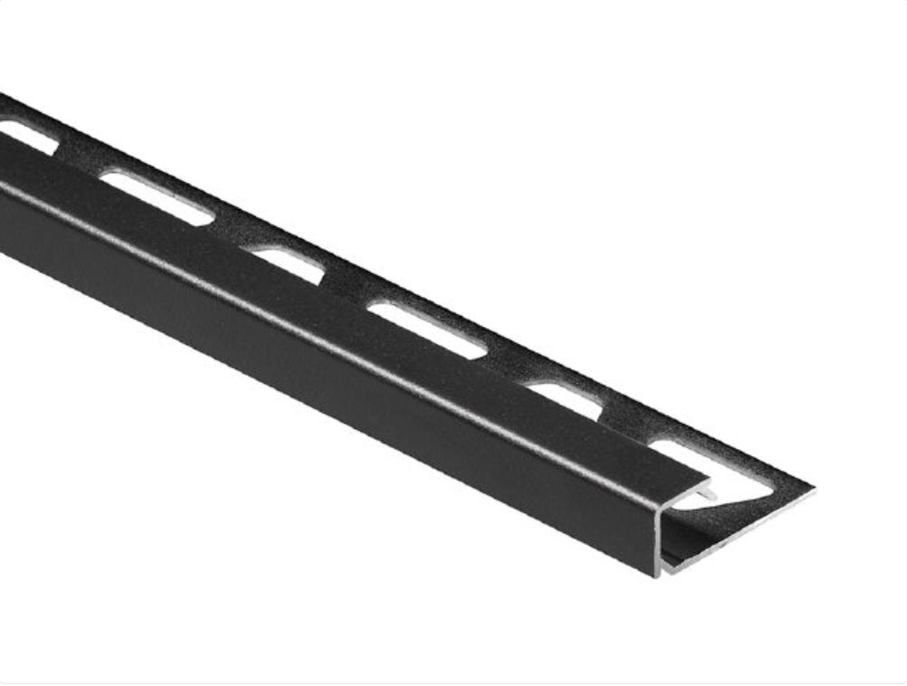 Schluter - 1/2" (12.5 mm) x 10' - QUADEC square profile - matte black aluminum (Q125MGS/300)