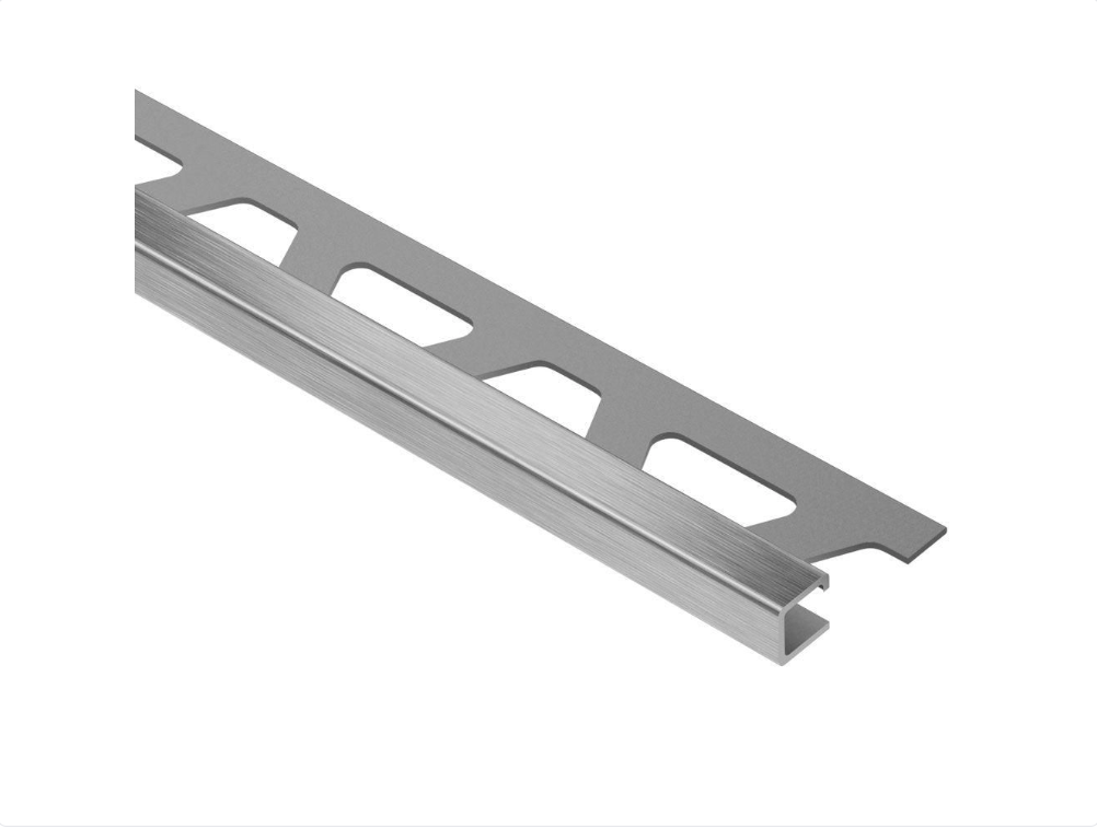 Schluter - 1/4" (6 mm) x 8' 2-1/2" - QUADEC Square edge profile - brushed stainless steel (V2) (Q60EB)