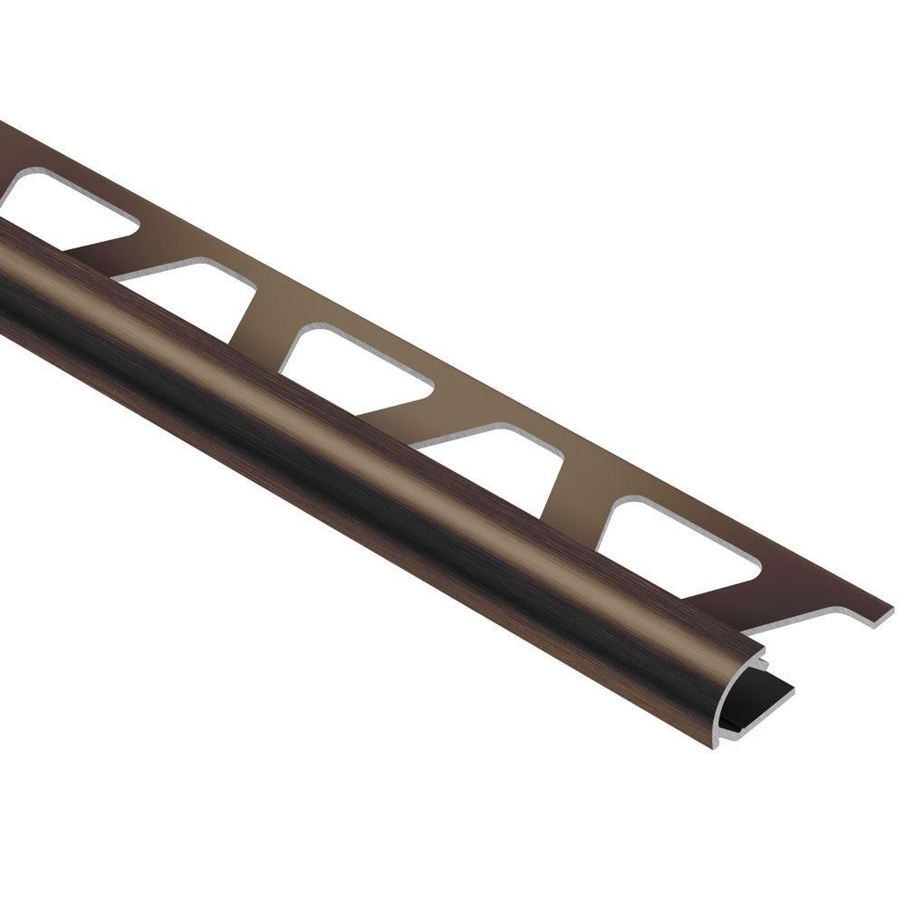 Schluter - RONDEC Profilé de bordure rond - aluminium anodisé bronze antique brossé 3/8" (10 mm) x 8' 2-1/2"