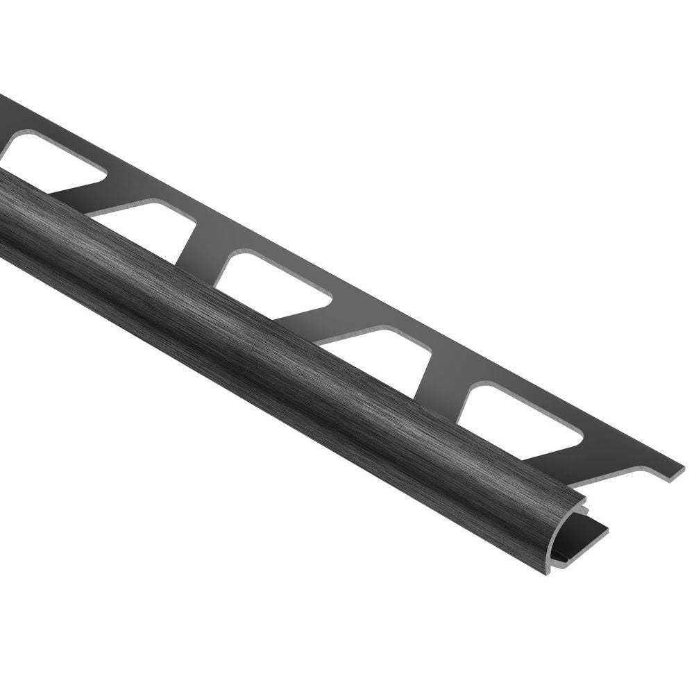 Schluter - RONDEC Profilé de bordure rond - aluminium anodisé noir brossé 1/4" (6 mm) x 8' 2-1/2"