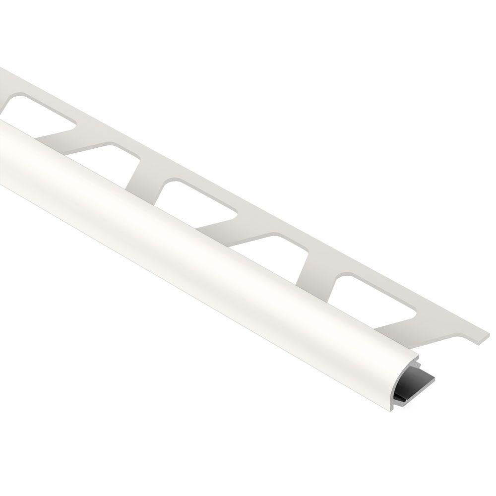 Schluter - RONDEC Profilé de bordure rond - aluminium  blanc 1/4" (6 mm) x 8' 2-1/2"