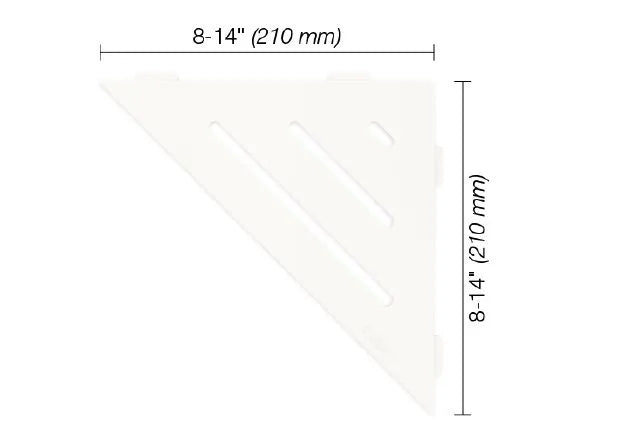 Schluter SHELF-E Wave Model Triangular Corner Shelf - Matte White Aluminum (SKU: SES1D10MBW)