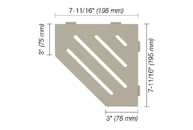 Schluter SHELF-E Wave Model Pentagonal Corner Shelf - Greige Aluminum (SKU: SES2D10TSBG)