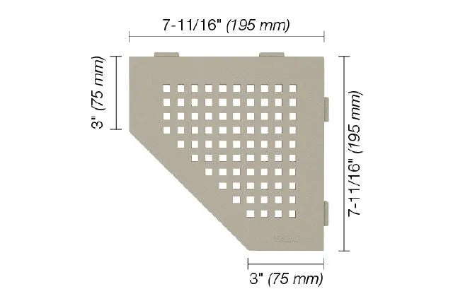 Schluter SHELF-E Square Model Pentagonal Corner Shelf - Greige Aluminum (SKU: SES2D3TSBG)