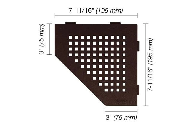 SES2D3TSOB - Schluter SHELF-E Pentagonal corner shelf model Square - bronze aluminum