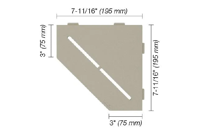 SES2D7TSBG - Schluter SHELF-E Pure model pentagonal corner shelf - greige aluminum