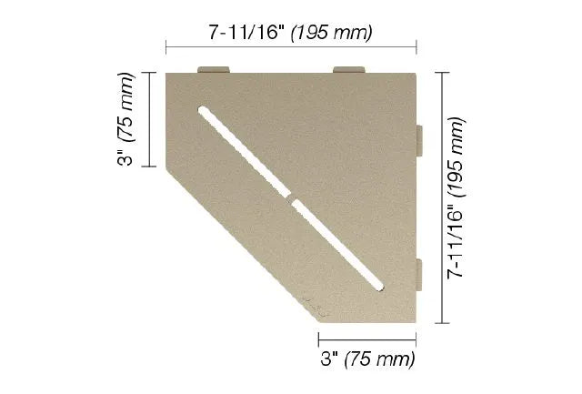 Schluter SHELF-E Pure Model Pentagonal Corner Shelf - Cream Aluminum (SKU: SES2D7TSC)