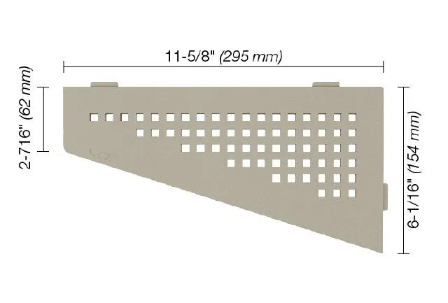 SES3D3TSBG - Schluter SHELF-E Square model quadrilateral corner shelf - greige aluminum