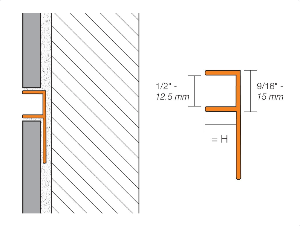 Schluter DECO-SG Decorative groove protection profile - matte anodized aluminum 15/32" x 8' 2-1/2" x 3/8" (10 mm) (SG100AE12)