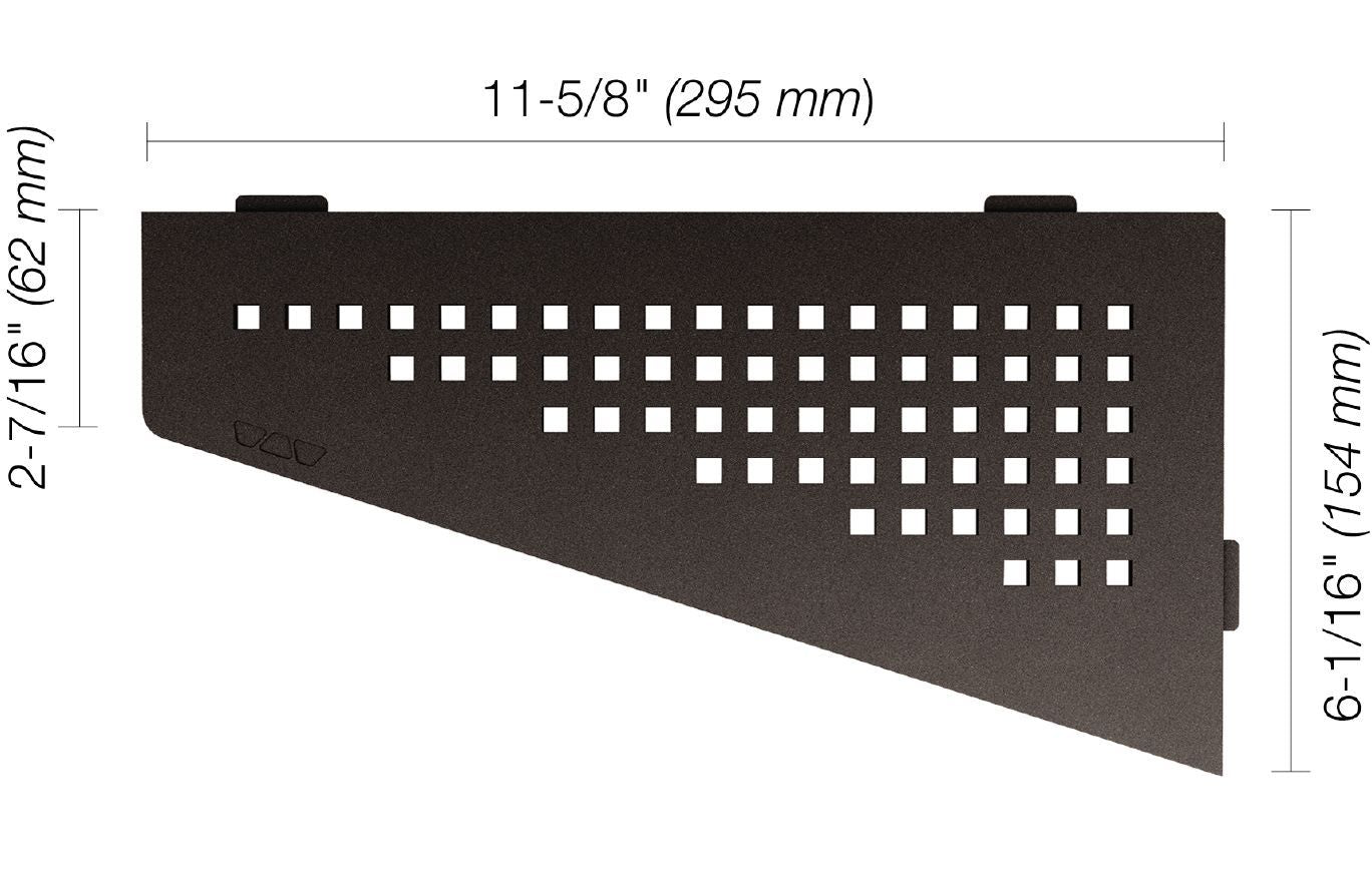 Schluter - SHELF-E Étagère de coin quadrilatérale modèle Square aluminium anthracite foncé