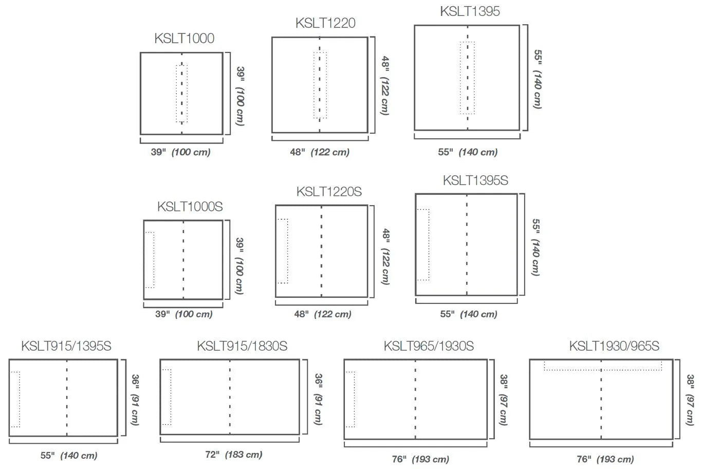 KSLT1000S - 1-21/32" x 39" x 39" - Schluter KERDI-SHOWER-LT Prefabricated sloped shower base with side outlet position