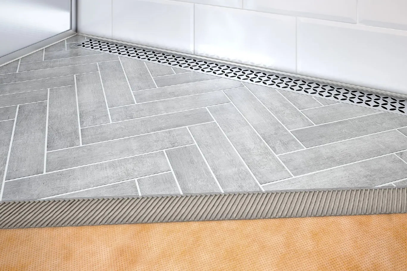 KSLT915/1830S - 2-5/16" x 36" x 72" - Schluter KERDI-SHOWER-LT Base de douche préfabriquée en pente avec position de sortie latérale