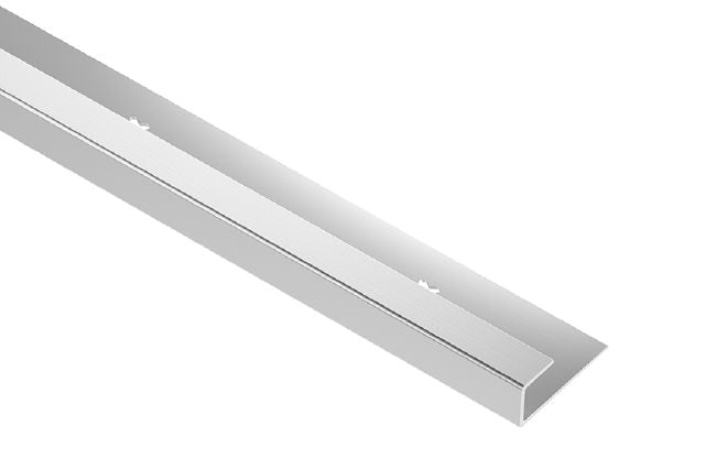 Schluter - VINPRO-S Profilé de bordure pour revêtement de vinyle chrome brossé 7/32" (5.5 mm) x 8' 2-1/2"