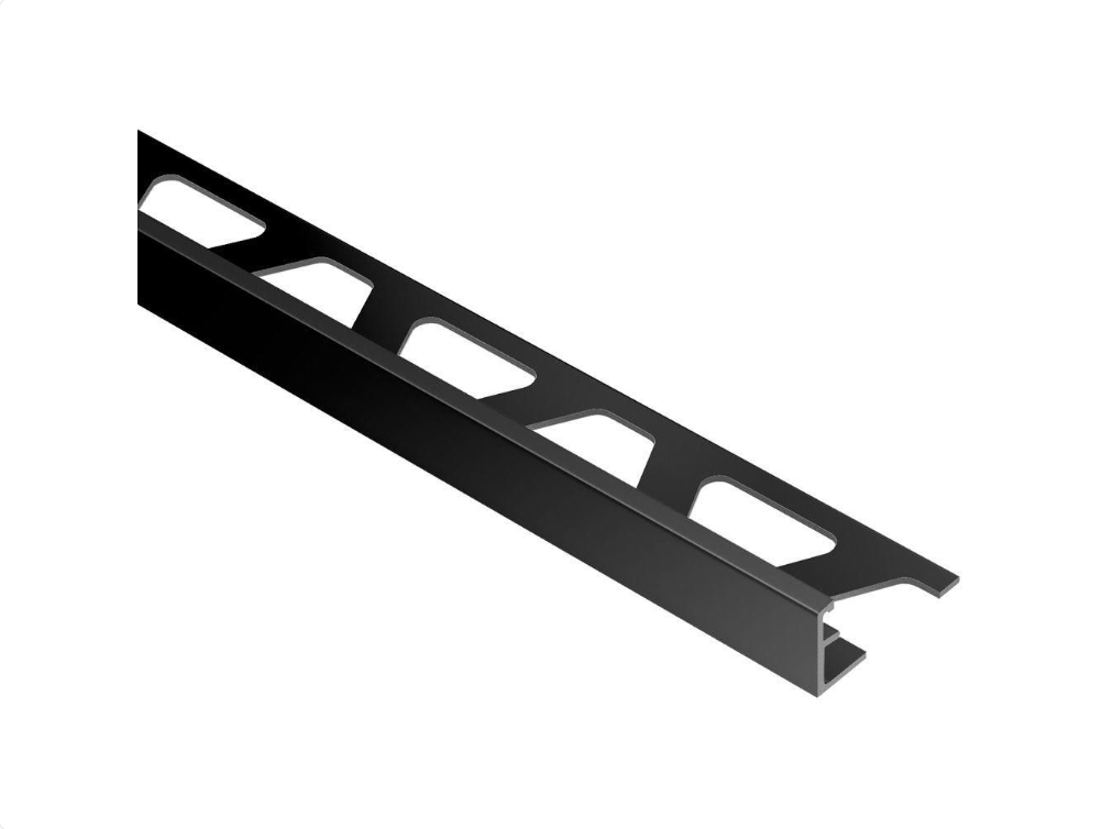 Schluter - 1/2" (12.5 mm) x 8' 2-1/2" - SCHIENE Gloss Black Anodized Aluminum Wall/Floor Edging Profile (A125AGSG)