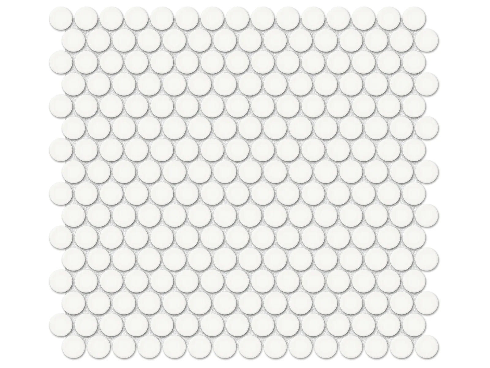 Soho Canvas White Mosaic - 3/4" Penny Round