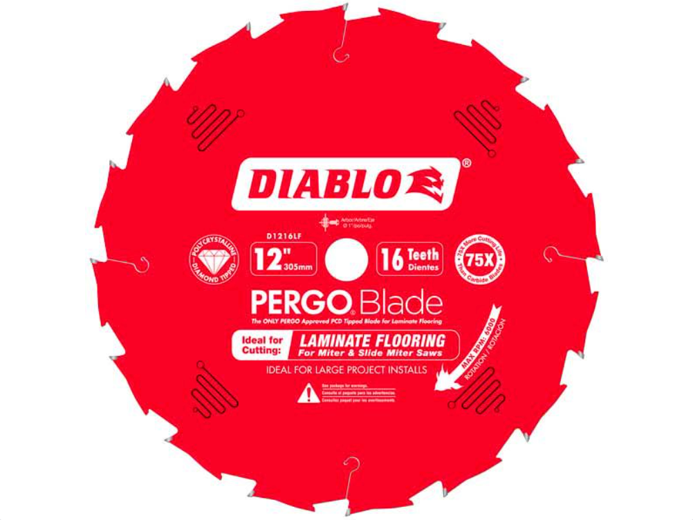 Diablo - 12" - Lame de scie pour planchers flottants PergoBlade 16 dents (D1216LFC)