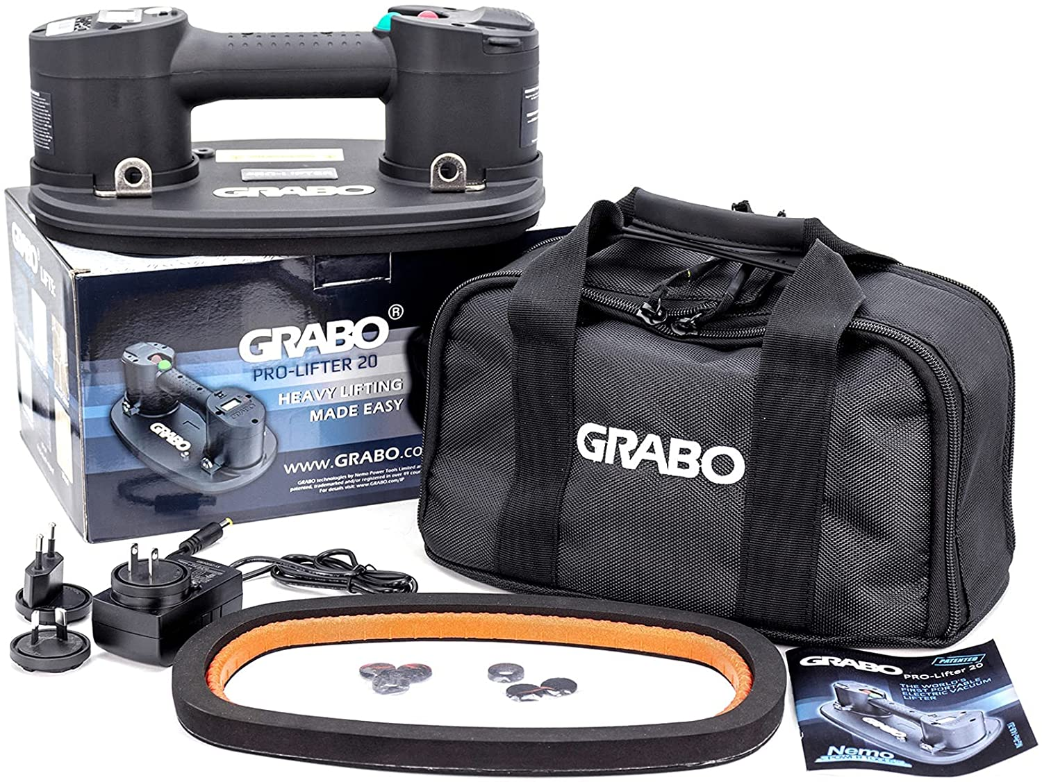 GRABO GP-1LI-FB-1S- Ensemble de Ventouses Pro-Lifter 20 14.8V 2.6 Ah (1 batterie et 1 joint)