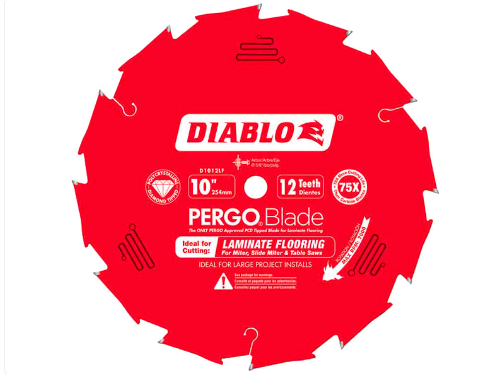 Diablo - 10" - Diablo Lame de scie pour planchers flottants PergoBlade 12 dents (D1012LFC)