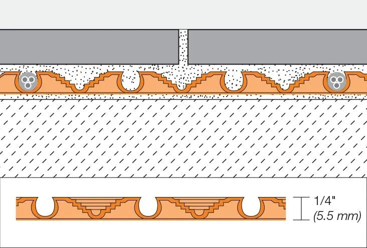 DH512M - 3' 2-5/8" x 41' 10-3/4" - (134.5 ft²) 5.5 mm - Schluter DITRA-HEAT Uncoupling membrane in roll for underfloor heating