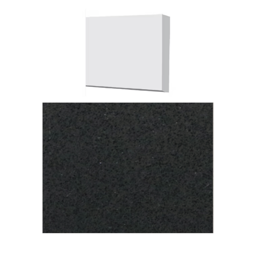 Fusion - Midnigth Black 4" x 48" - 12 mm - Polished Quartz Shower Threshold 