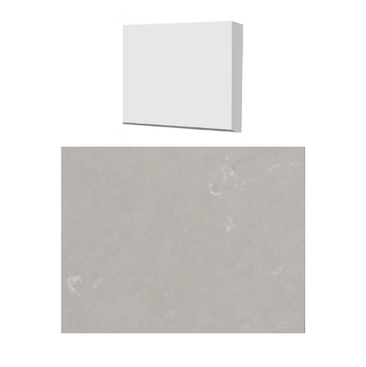 Fusion - Moonstone Grey 4" x 48" - 12 mm - Polished Quartz Shower Threshold 