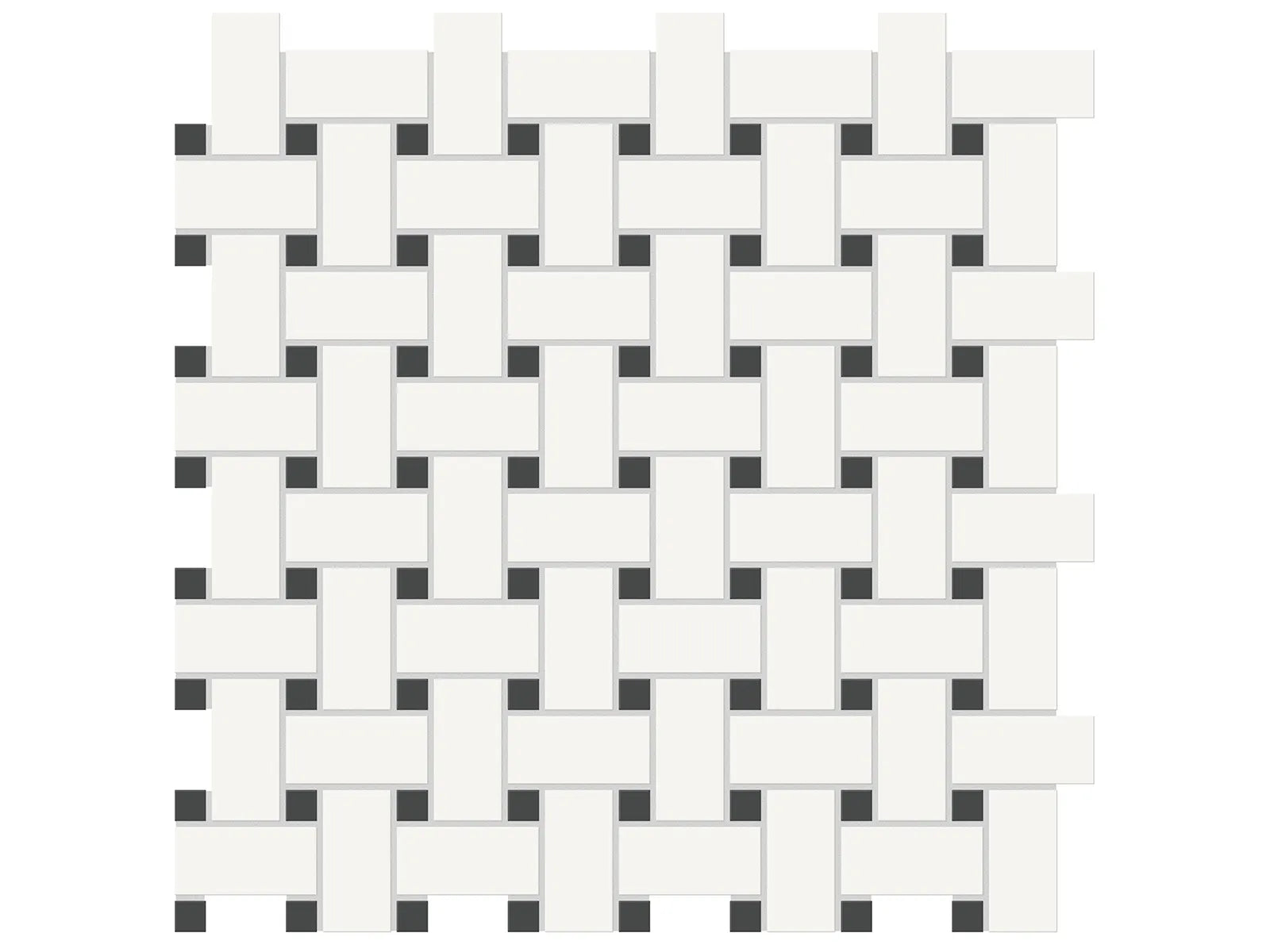 Soho Retro Black Mosaic - Basketweave