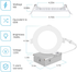 Spot encastrables mince, 10,2 cm 9 W 700 lumen DEL. Intensité 5000k